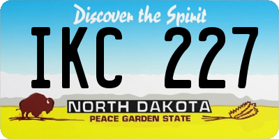 ND license plate IKC227