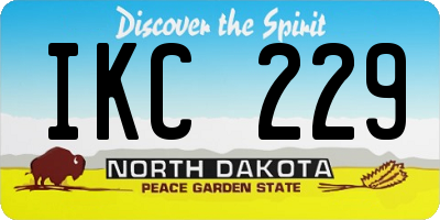 ND license plate IKC229
