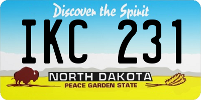ND license plate IKC231