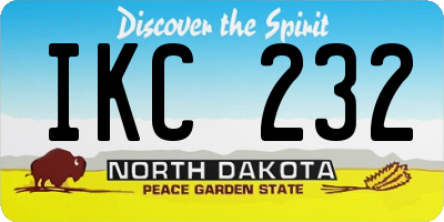 ND license plate IKC232