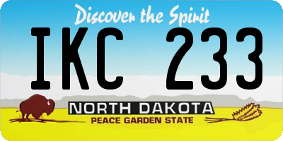 ND license plate IKC233