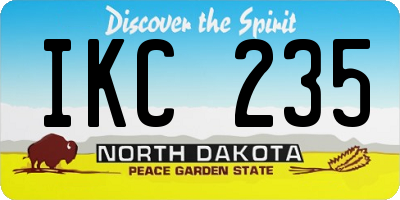 ND license plate IKC235