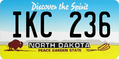 ND license plate IKC236