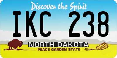ND license plate IKC238