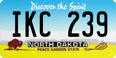 ND license plate IKC239