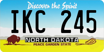 ND license plate IKC245