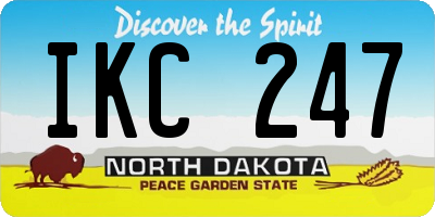 ND license plate IKC247