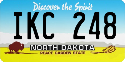 ND license plate IKC248