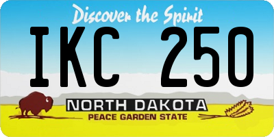 ND license plate IKC250