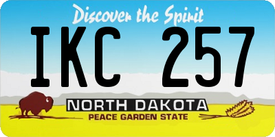 ND license plate IKC257
