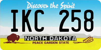 ND license plate IKC258