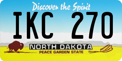 ND license plate IKC270