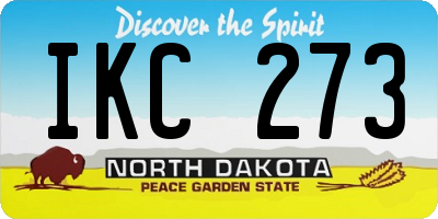 ND license plate IKC273
