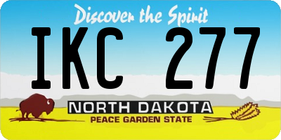 ND license plate IKC277