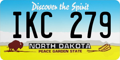 ND license plate IKC279