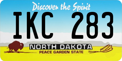 ND license plate IKC283