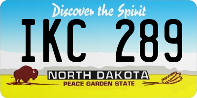 ND license plate IKC289