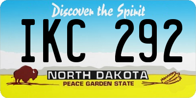ND license plate IKC292