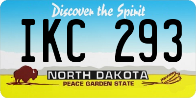 ND license plate IKC293