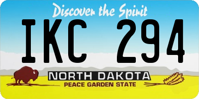 ND license plate IKC294