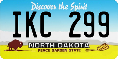 ND license plate IKC299