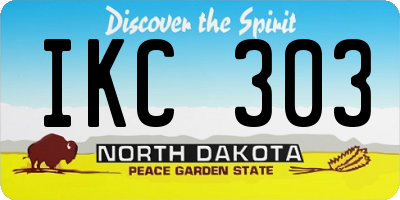 ND license plate IKC303