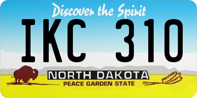 ND license plate IKC310