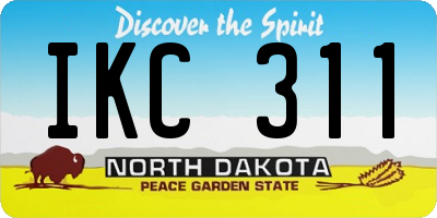 ND license plate IKC311