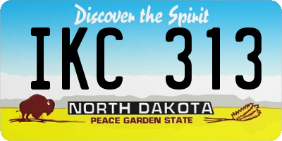 ND license plate IKC313