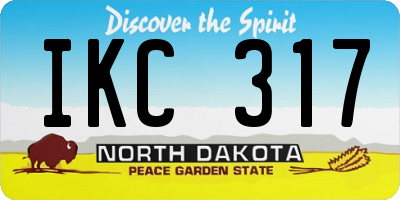ND license plate IKC317