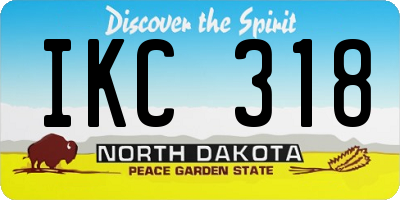 ND license plate IKC318