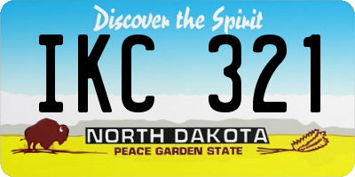 ND license plate IKC321