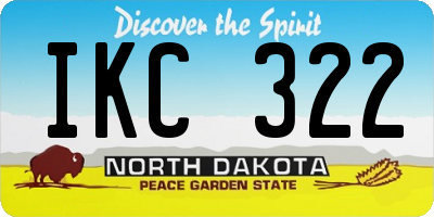 ND license plate IKC322