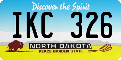 ND license plate IKC326