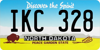 ND license plate IKC328