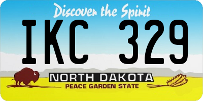 ND license plate IKC329
