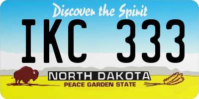 ND license plate IKC333