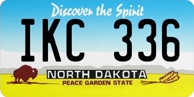 ND license plate IKC336