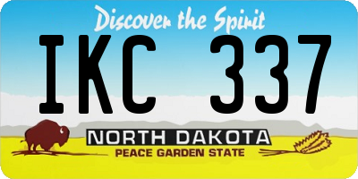 ND license plate IKC337