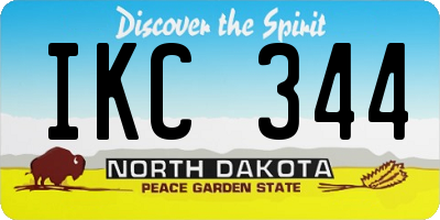 ND license plate IKC344