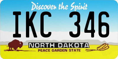 ND license plate IKC346