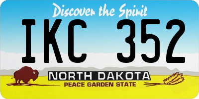 ND license plate IKC352