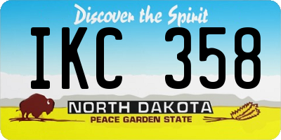 ND license plate IKC358