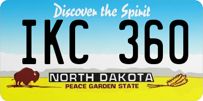 ND license plate IKC360
