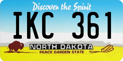 ND license plate IKC361