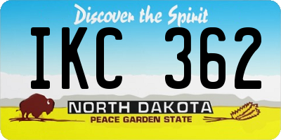 ND license plate IKC362