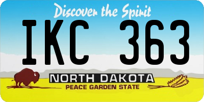 ND license plate IKC363