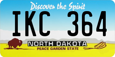ND license plate IKC364