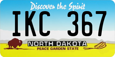 ND license plate IKC367