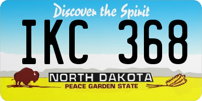 ND license plate IKC368